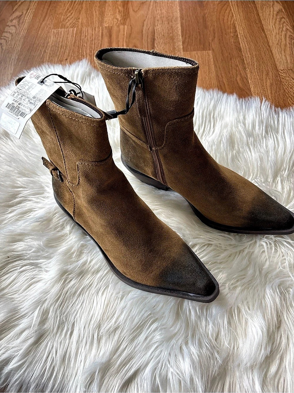 Zara Western Ankle Boots Brown US 38 &39 NWT